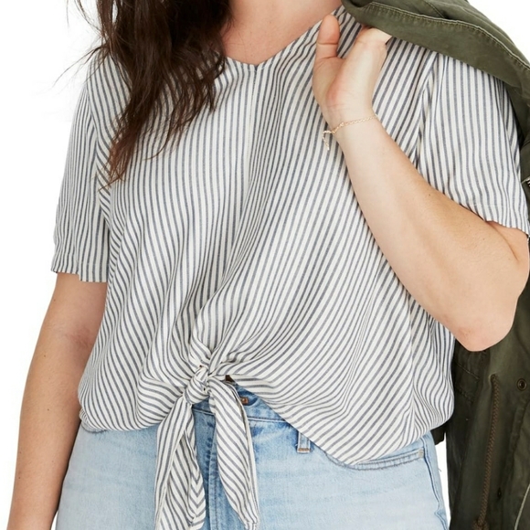 Madewell | Striped Front Tie Top sz 2xl - Picture 4 of 4